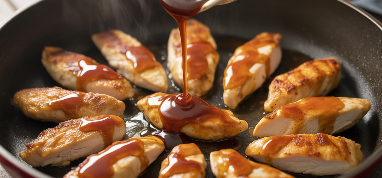 pour honey on chicken strips