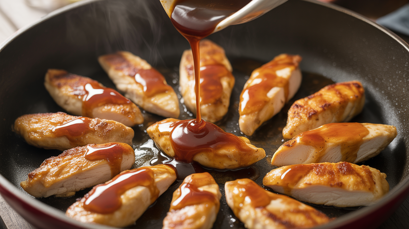 pour honey on chicken strips