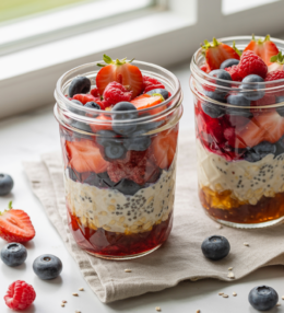 Cottage Cheese and Berry Overnight Oats
