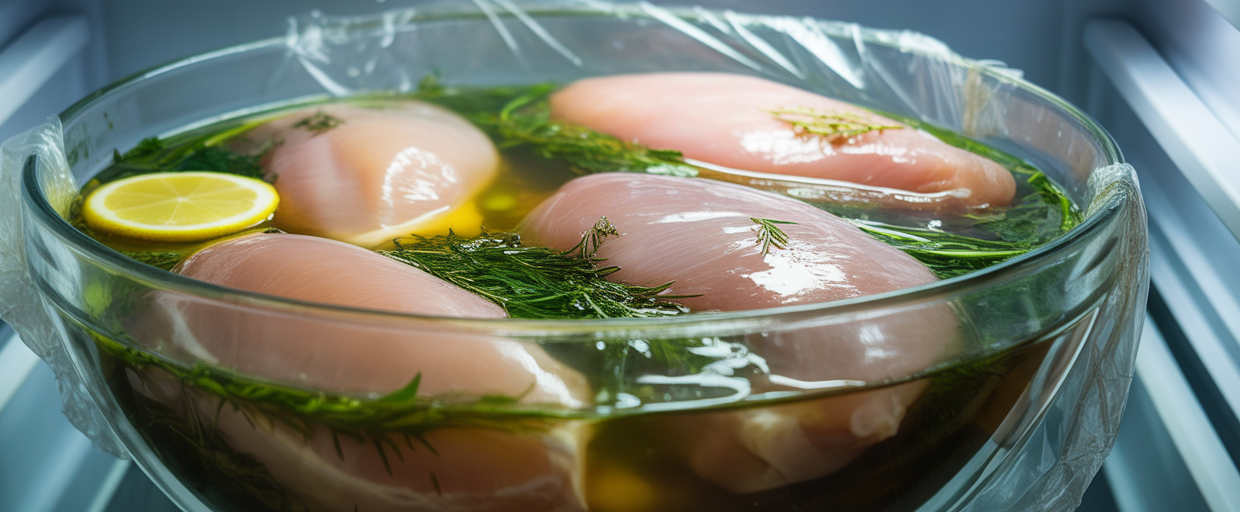 lemon herb chicken marinating