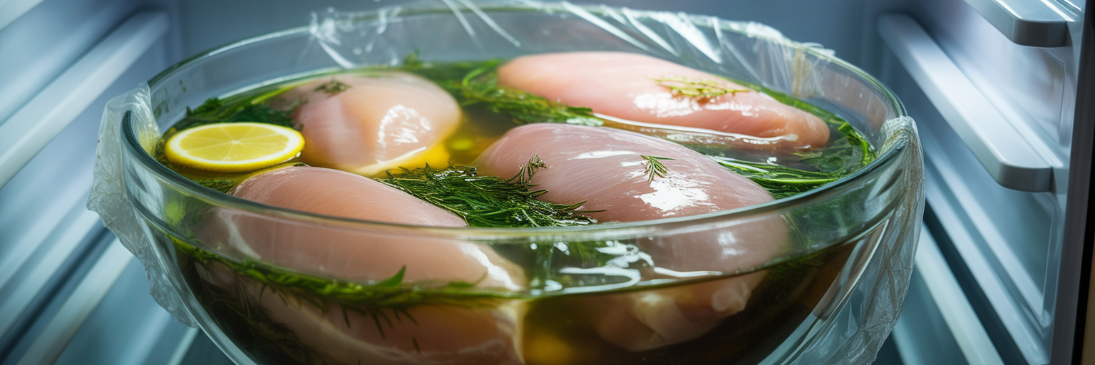 lemon herb chicken marinating