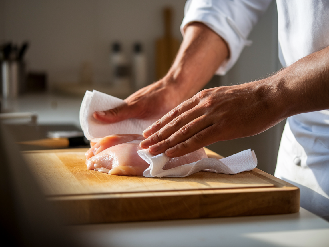 Fix 2: Pat Your Chicken Completely Dry