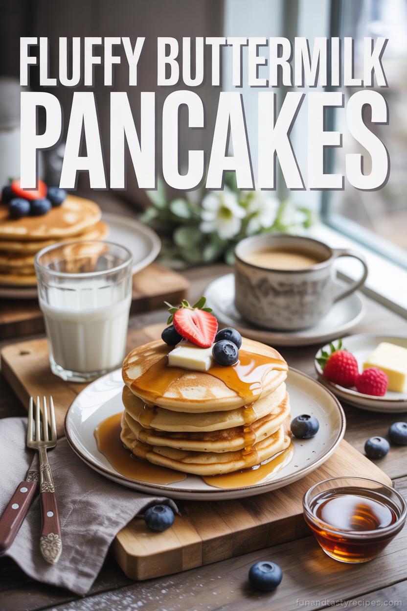 Fluffy Buttermilk Pancakes — pin this recipe