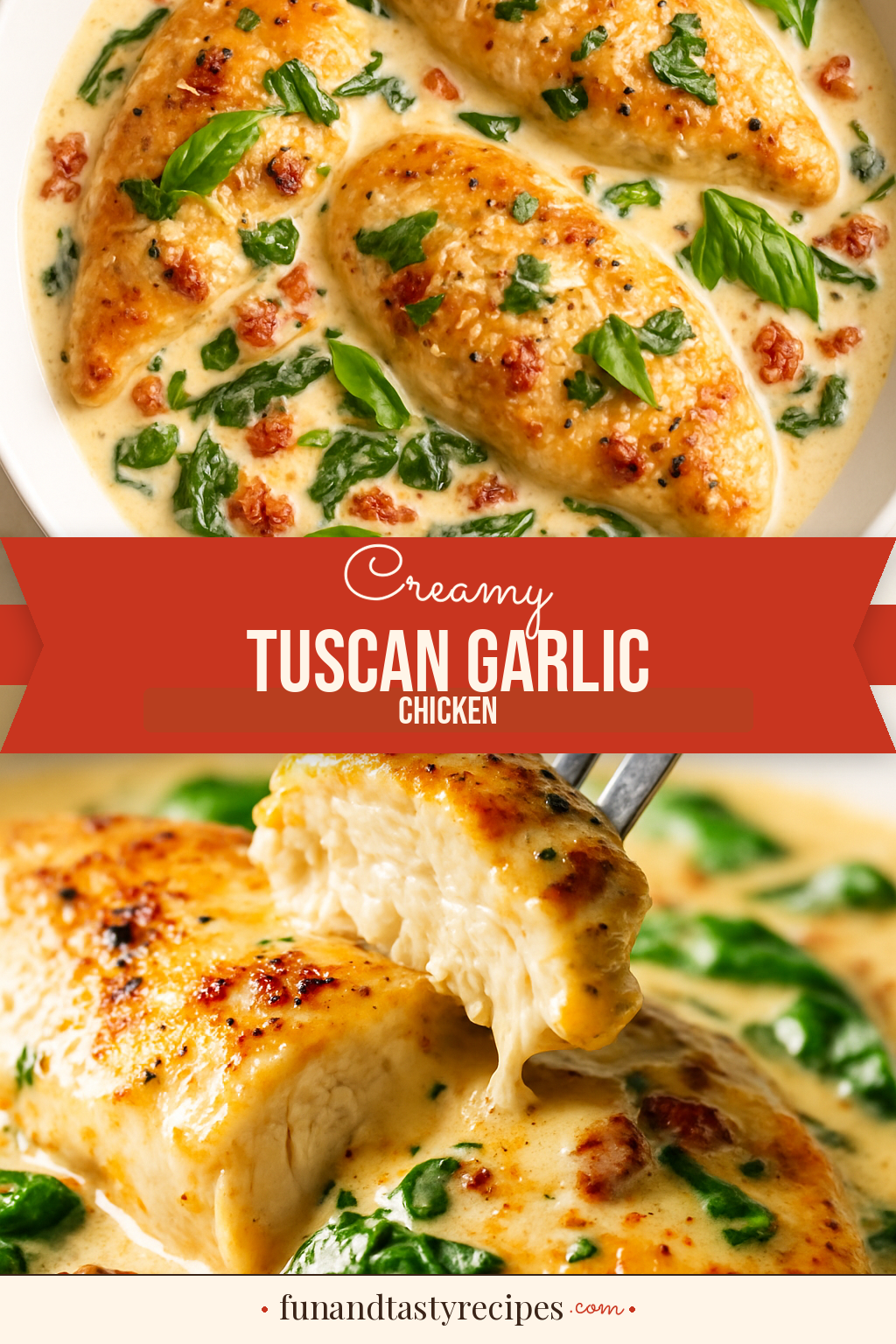 Creamy Tuscan Garlic Chicken — pin this recipe