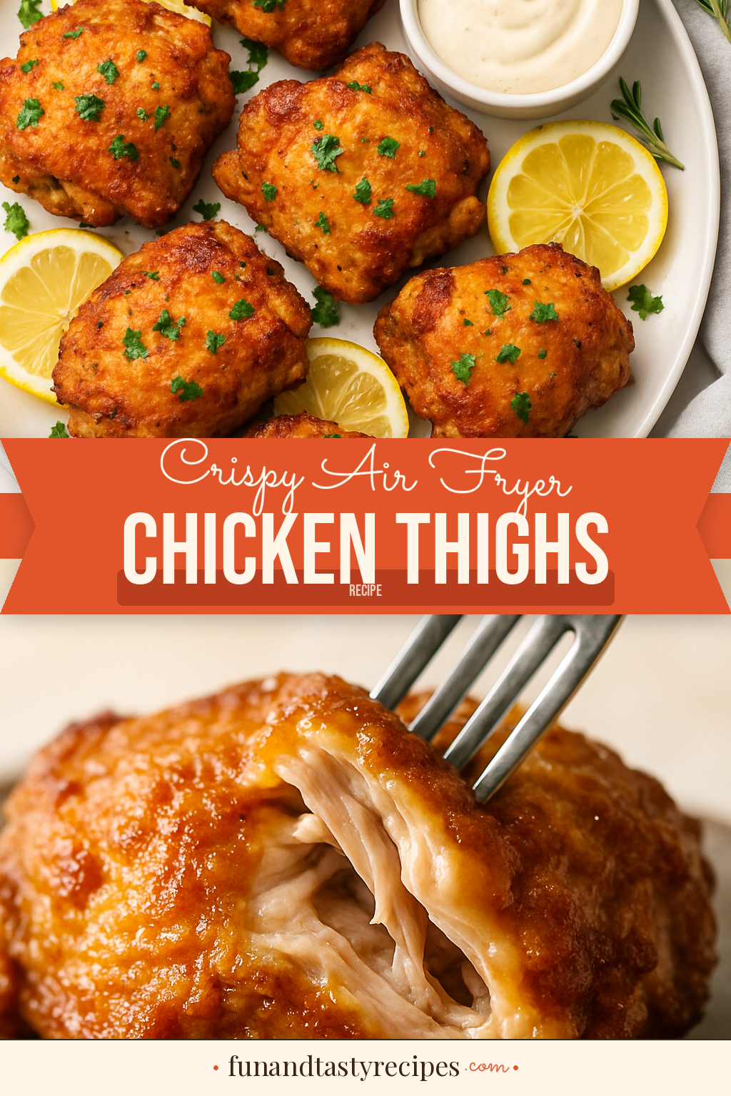 Crispy Air Fryer Chicken Thighs — pin this recipe