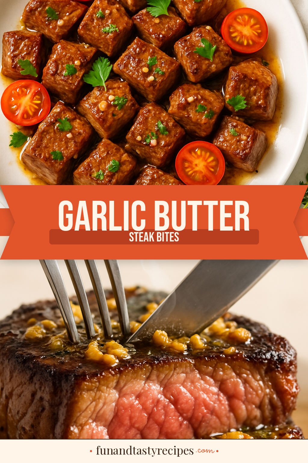 Garlic Butter Steak Bites — pin this recipe