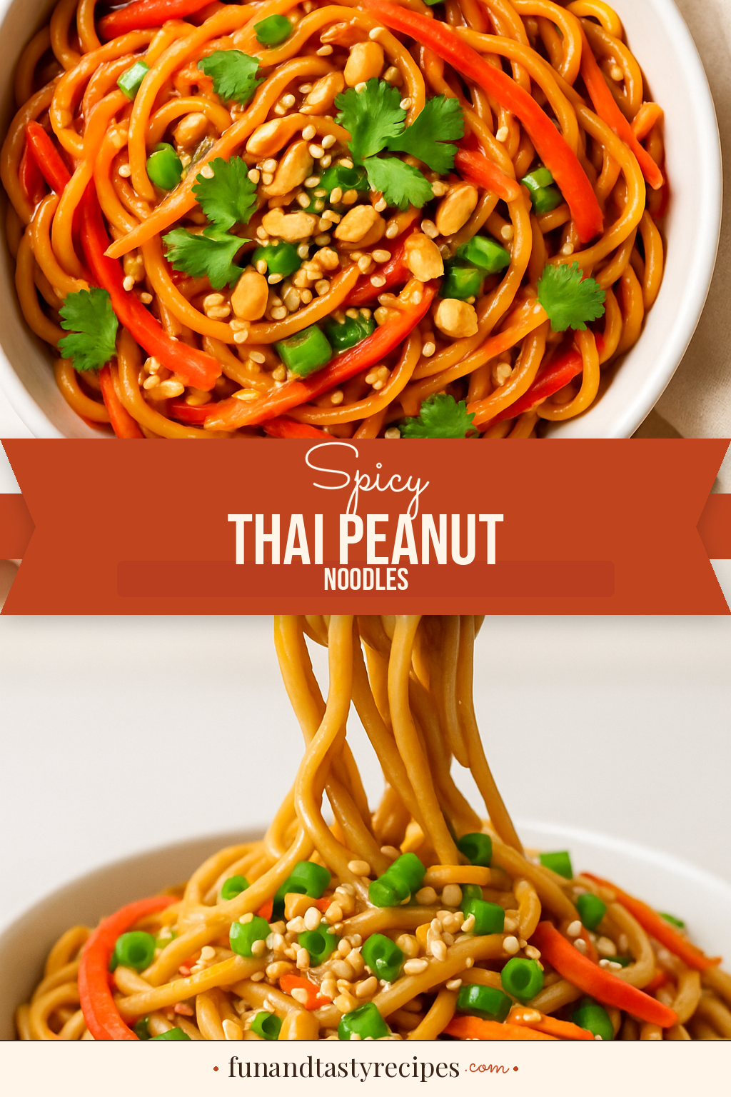 Spicy Thai Peanut Noodles — pin this recipe