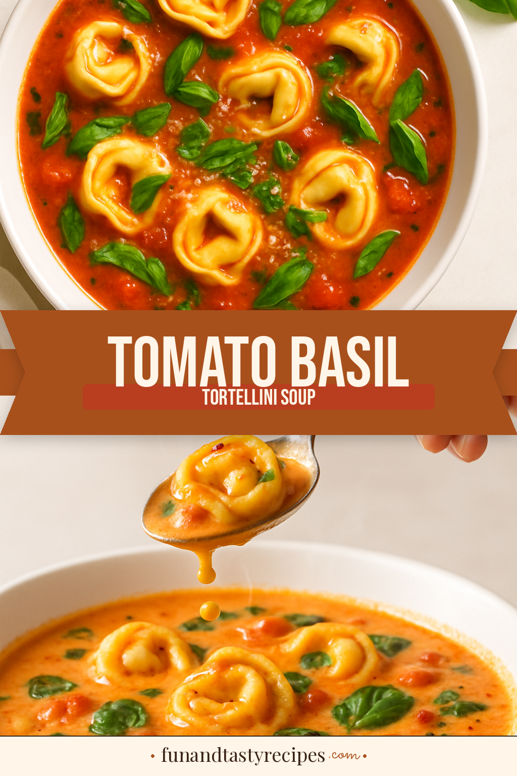 Tomato Basil Tortellini Soup — pin this recipe