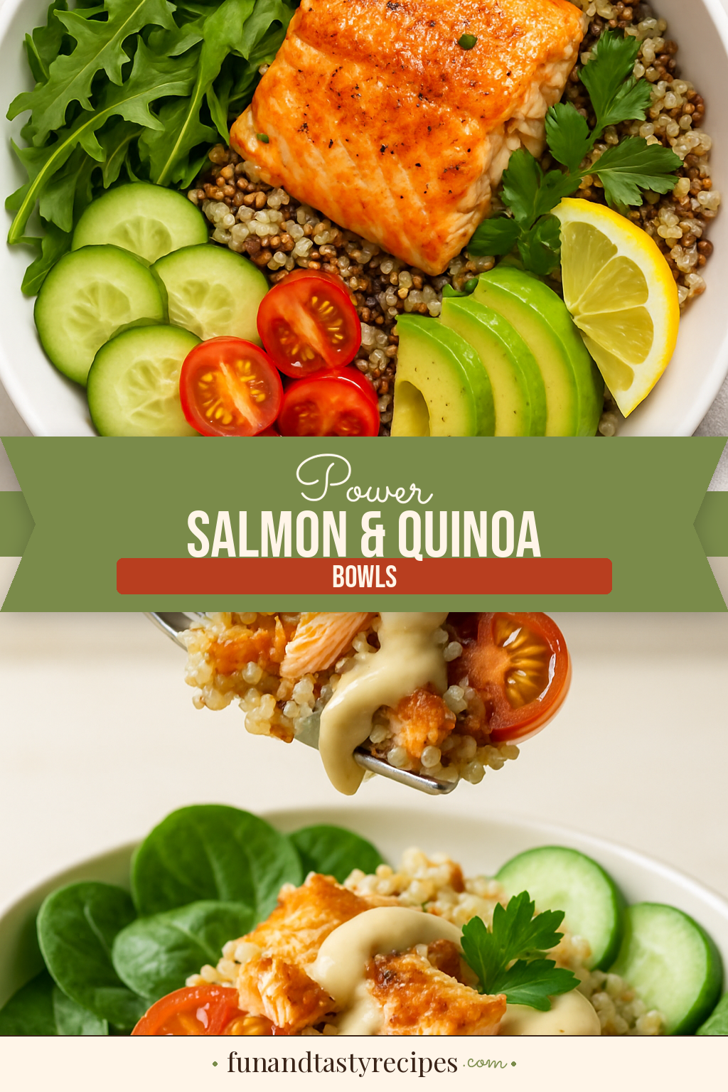 Salmon and Quinoa Power Bowls — pin this recipe