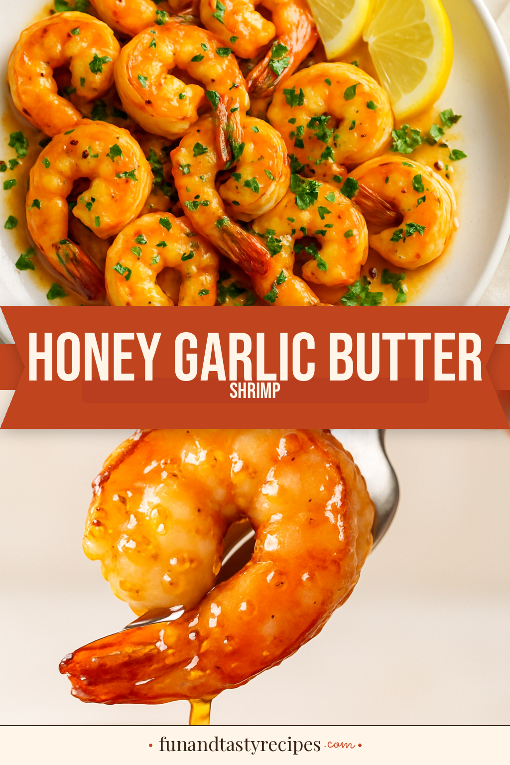 Honey Garlic Butter Shrimp — pin this recipe