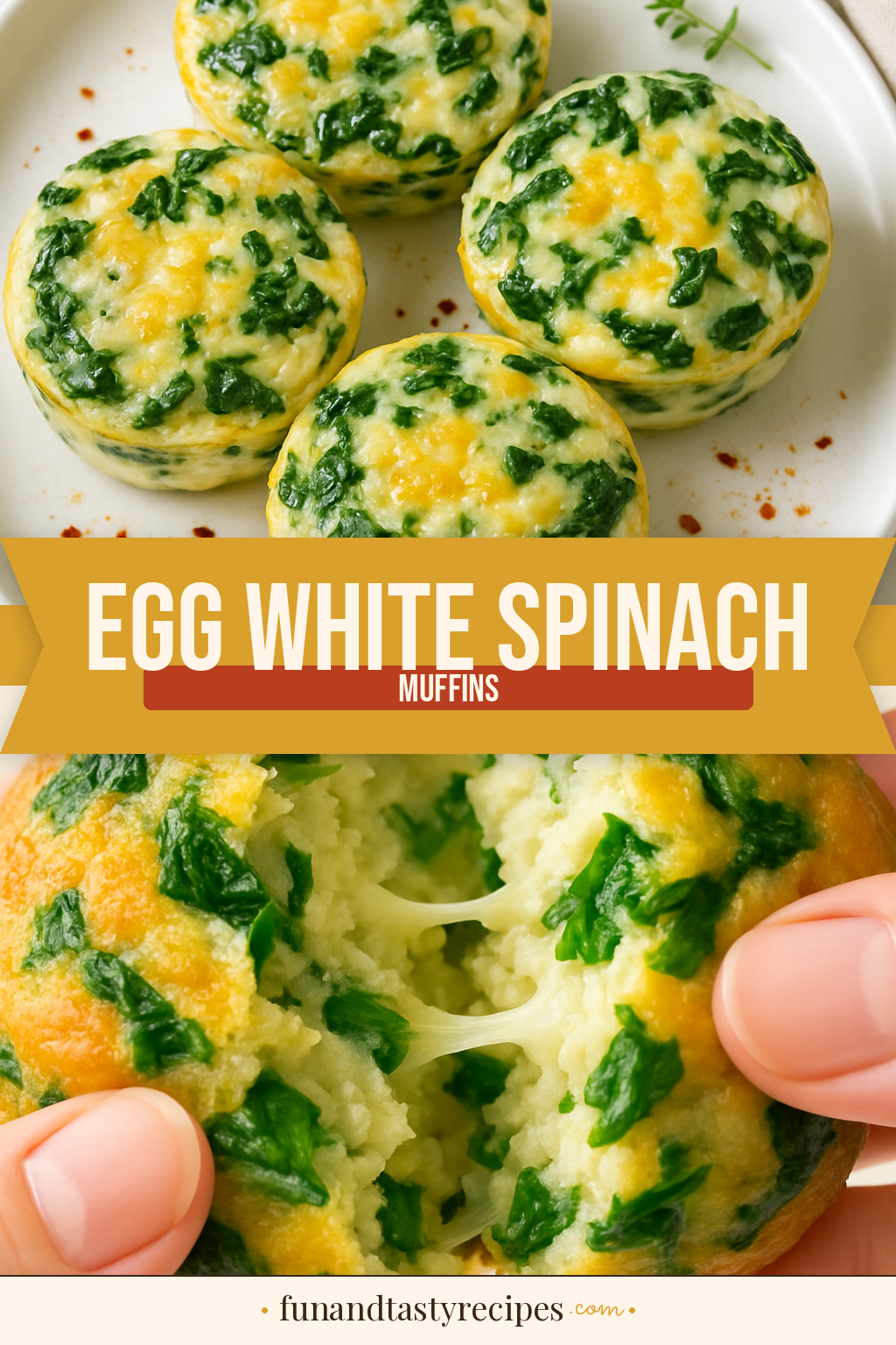 Egg White and Spinach Breakfast Muffins — pin this recipe