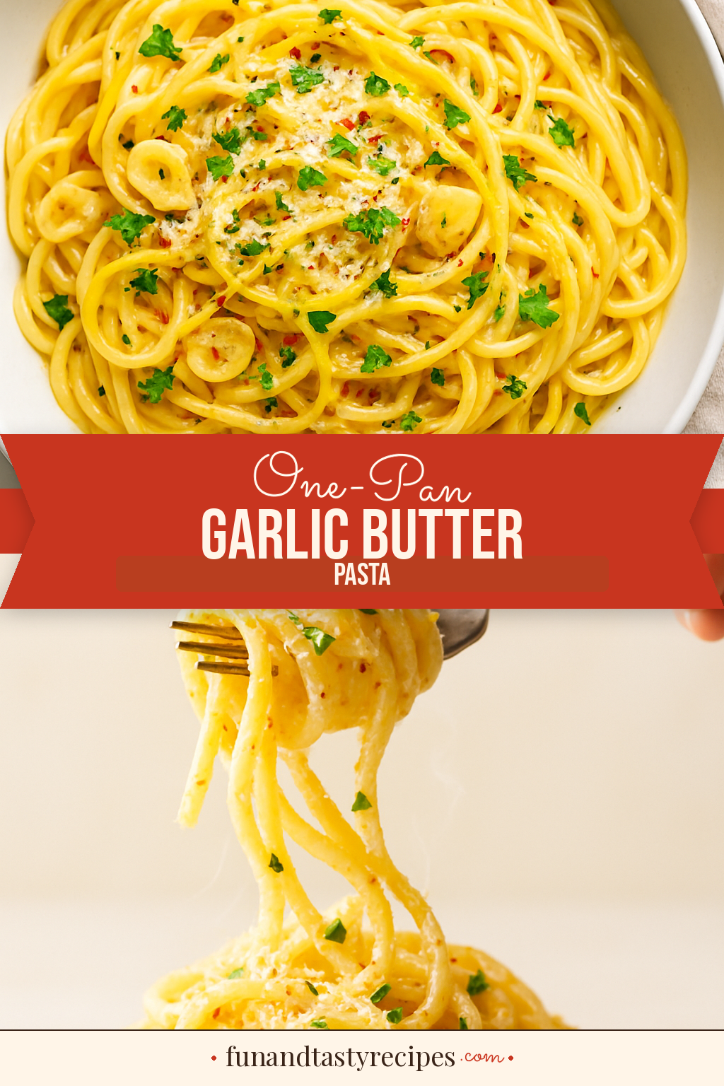One-Pan Garlic Butter Pasta — pin this recipe