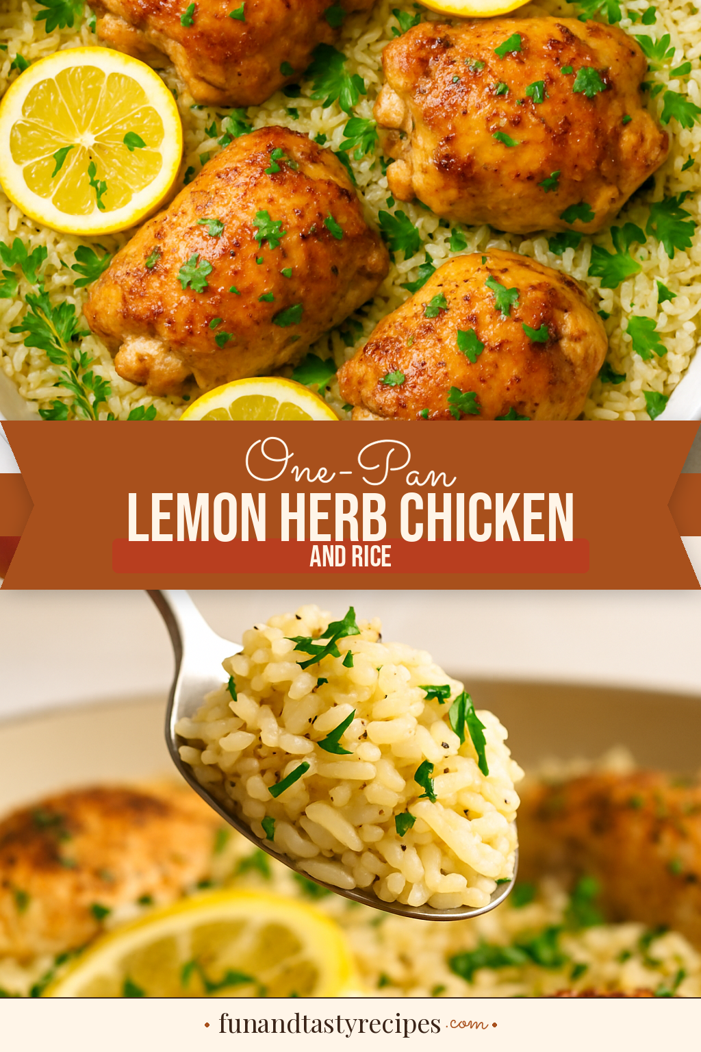 One-Pan Lemon Herb Chicken and Rice — pin this recipe